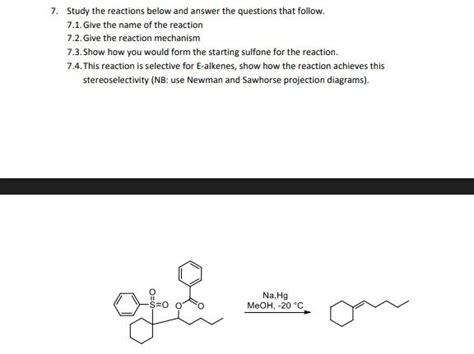 Solved 7. Study the reactions below and answer the questions | Chegg.com
