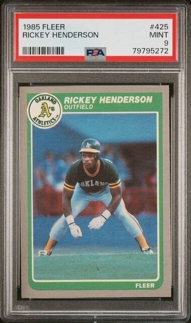 1985 FLEER 425 RICKEY HENDERSON PSA 9 EBay