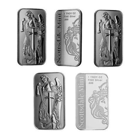 X Oz Silver Bars Scottsdale Mint Archangel Silver Bullion