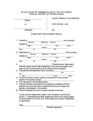 Printable Funny Fake Divorce Papers