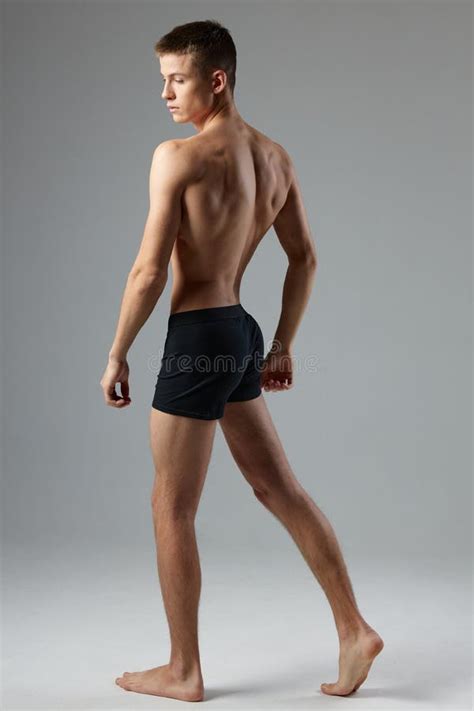 Sporty Man In Black Panties Pumped Up Body Posing Lifestyle Stock Photo Image Of Naked