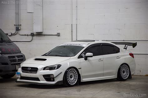 White Va Subaru Wrx With Rotiform R143 Wheels