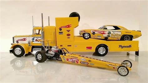 Custom Hot Wheels With Drag Car Trailer