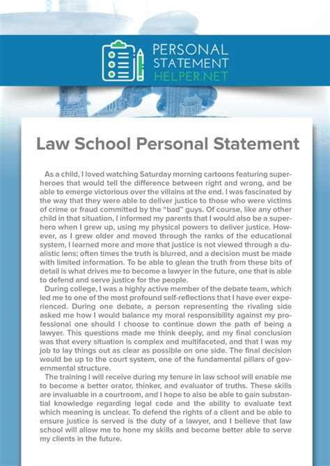 personal statement examples for law