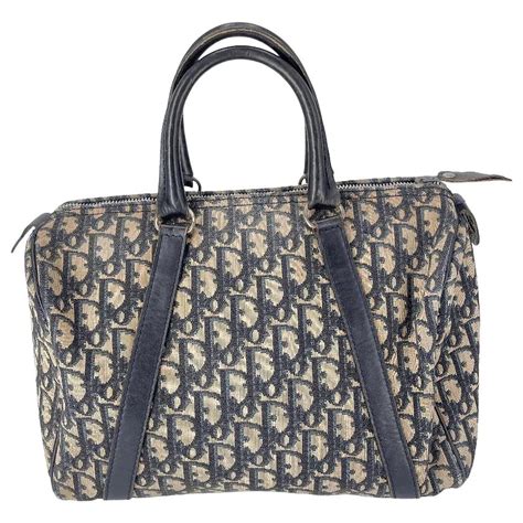 Sac Bowling Dior En Toile Bleue Ref Joli Closet