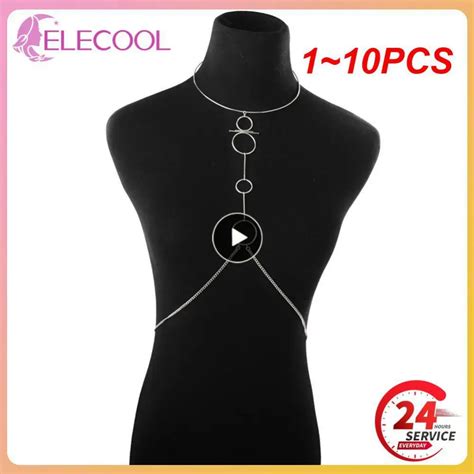 Pcs Summer Sexy Chest Chain Bikini Beach Harness Necklace For Women Waist Belly Body Chain
