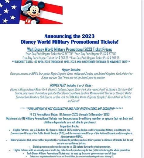 Military Disney Tickets