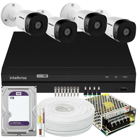 Kit cftv 04 Câmeras vhd 1230 B G7 mhdx 1208 1TB P Submarino