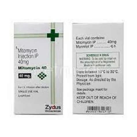 Zydus Cadila Mitomycin 40mg Injection Mitomycin Packaging 1VIAL