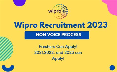 Wipro Recruitment For Freshers Non Voice Process Apply Now