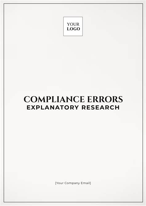 Free Compliance Errors Explanatory Research Template Edit Online