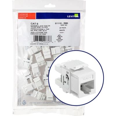 Leviton Bw Extreme Cat Utp Jack Pk White Rs