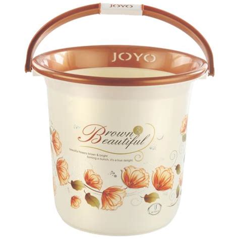 Buy Joyo Better Home Printed Plastic Bathroom Bucket Brown Highly