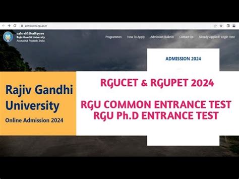 Rgucet Rgupet Admission Notification Explanation