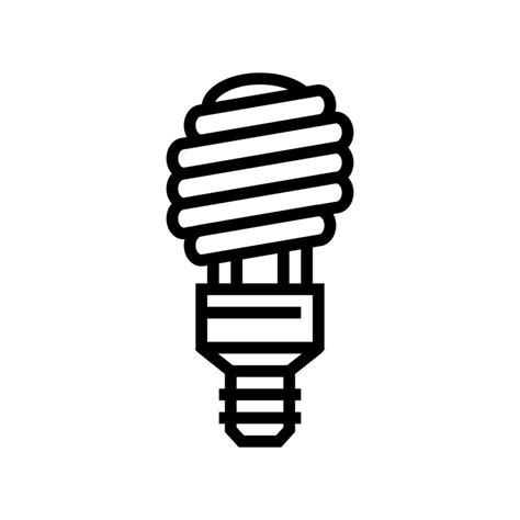 fluorescent light bulb line icon vector illustration 10190178 Vector ...