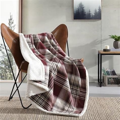 Eddie Bauer Throw Blanket Reversible Sherpa Fleece Bedding Home Decor For All Seasons New