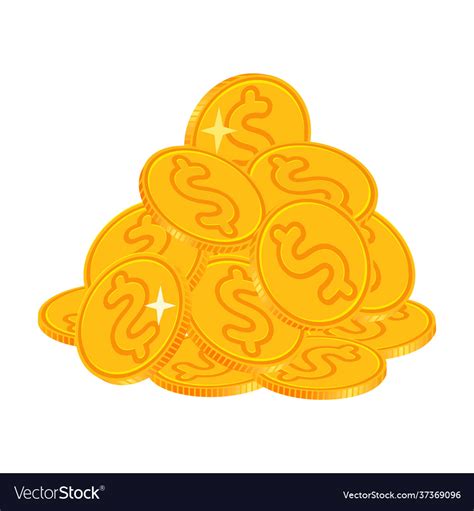 Pile money cartoon iconcartoon Royalty Free Vector Image