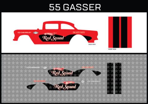 Hot Wheels Gasser Red Squad Waterslide Printed White First Decals EBay