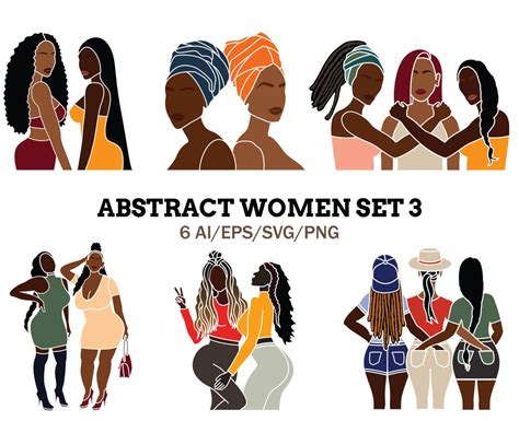 Abstract Friends Best Friends Vector Black Woman Clipart African