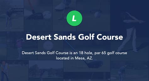 Desert Sands Golf Course - Mesa, AZ | Local Golf Spot