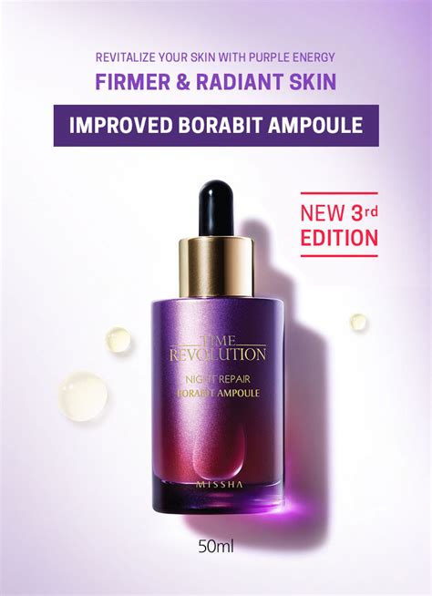 MISSHA Time Revolution Night Repair Borabit Ampoule | Masksheets