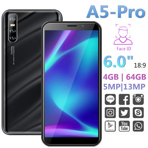 Оригинальные смартфоны A5 PRO, 4 Гб ОЗУ, 64 Гб ПЗУ, 6,0 дюймов, Android ...