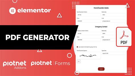 How To Convert Form To PDF Files Tutorial Using Piotnet Addons For