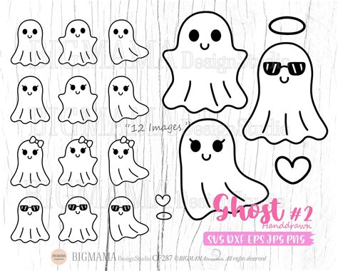 Cute Ghost Svgghost Svg Bundlehalloweenshirtdxfcute Etsy