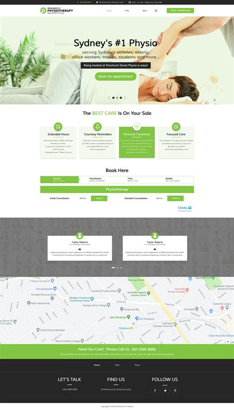 Penshurst [Physio] web page design on Behance
