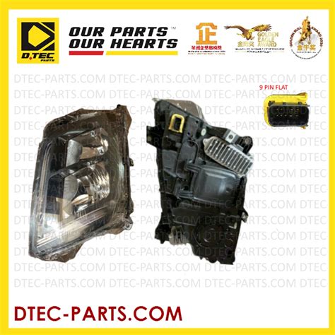 V8 3101 Volvo Fmx Head Lamp Assy Lh 9pin Flat Dtec Parts