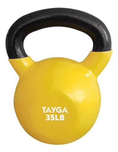 Pesa Rusa Vinil 35 Lbs Crossfit Gym Kettlebell Color Amarillo Envío