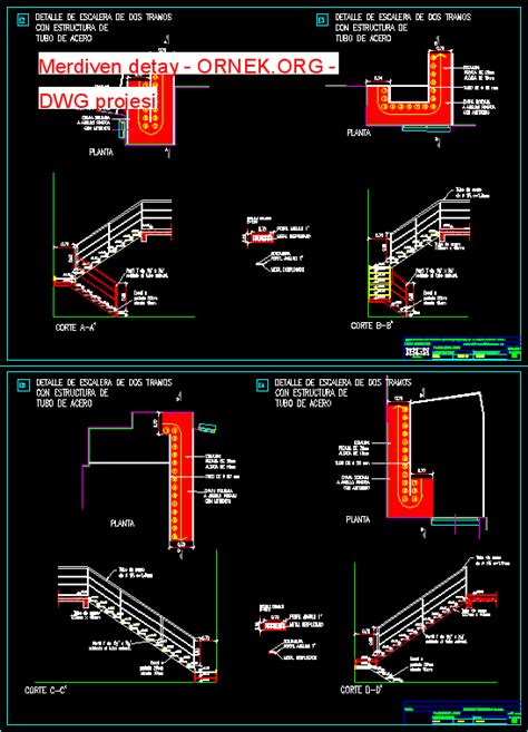 Merdiven Detay Dwg Projesi Autocad Projeler