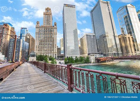 Northern Chicago River Riverwalk on North Branch Chicago River I ...