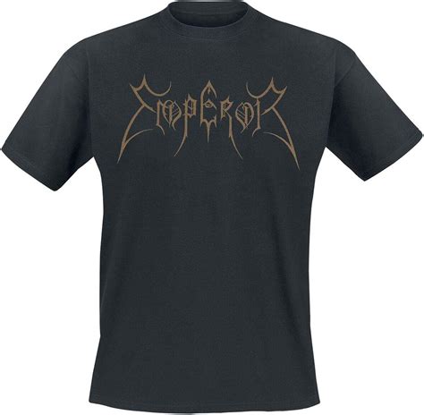 Emperor Logo Gold Männer T Shirt Schwarz Band Merch Bands Amazonde