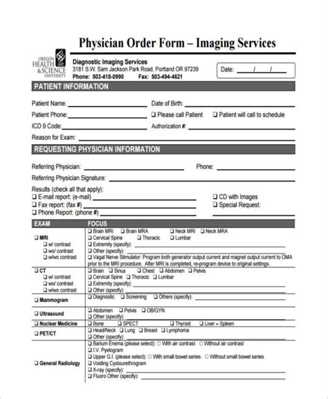 Free 11 Sample Medical Order Forms In Pdf Excel