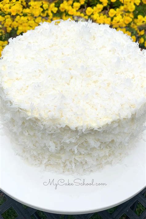 White Chocolate Coconut Cake - My Cake School