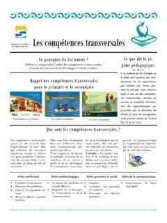 Les Comp Tences Transversales Preventionscolaire Les Comp