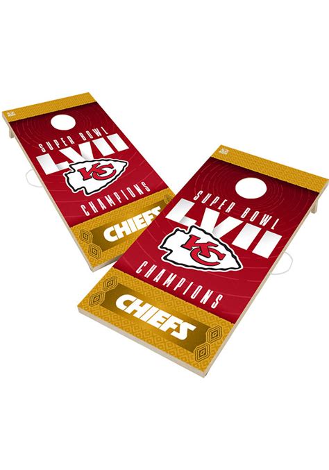 Kansas City Chiefs 2022 Super Bowl LVII Champion Solid Wood 2x4 Corn Hole