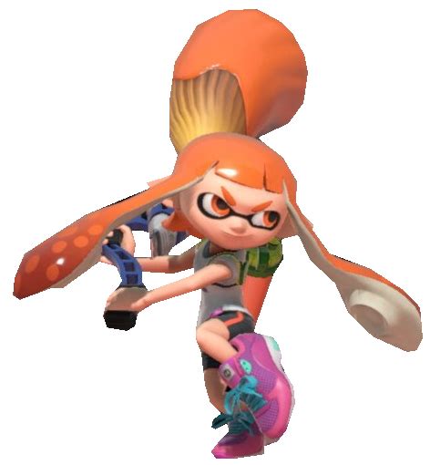 S1 Orange Inkling Girl Preparing To Swing An Ink By Transparentjiggly64