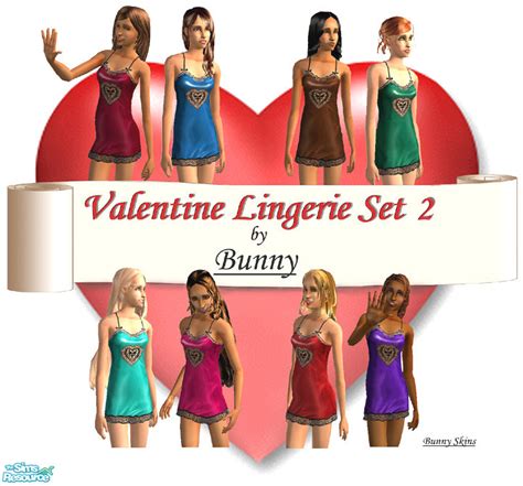 The Sims Resource Valentine Lingerie Silk Chemise Set