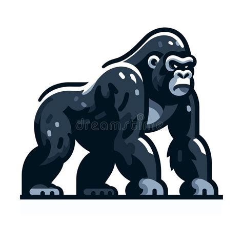 Muscle Gorilla Ape Monkey Mascot Design Logo Vector Illustration