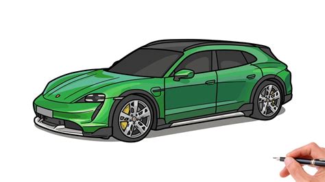 How To Draw A Porsche Taycan Cross Turismo Drawing Porsche Taycan