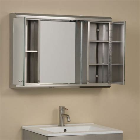 Illumine Dual Stainless Steel Medicine Cabinet With Lighted Mirror Medicine Cabine Medicine