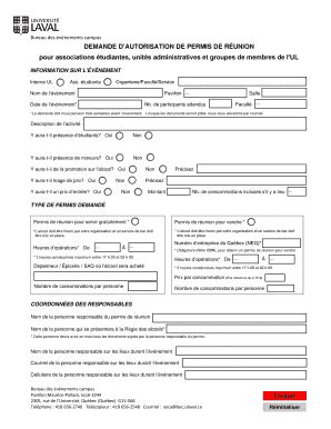 Fillable Online Bec Ulaval Bureau Des V Nements Campus Bec Ulaval Fax