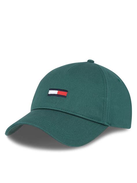 Tommy Jeans Czapka Z Daszkiem Tjm Elongated Flag Cap AM0AM11692 Zielony