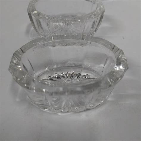 Vintage Clear Glass Salt Dishes Salt Dips Set Of 7 Unusual For Etsy