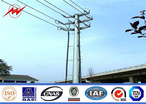 M Height Power Transmission Poles Hot Dip Galvanized Steel Pole With Bitumen