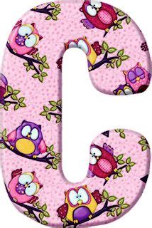 Abecedario Rosado con Búhos de Colores Pink Alphabet with Owls