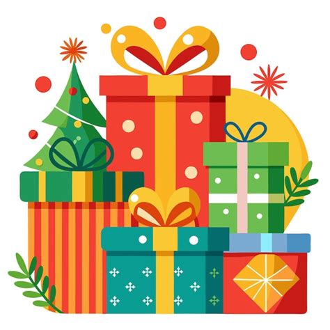 Christmas Gifts Clipart Vector Art And Illustration Premium Ai