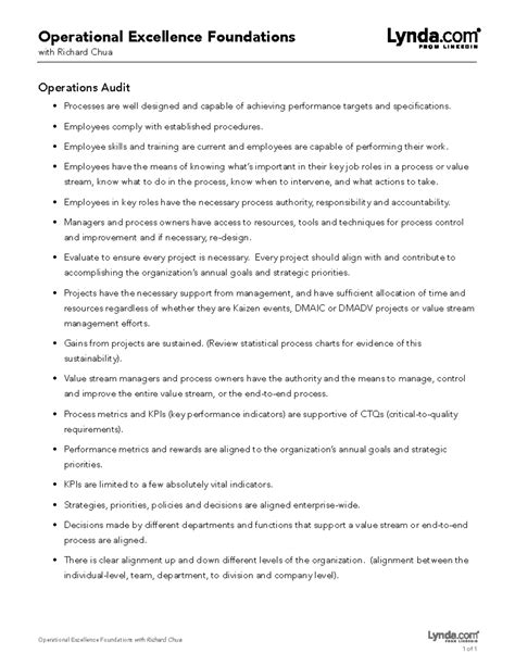 Branch Operations Audit Checklist 2